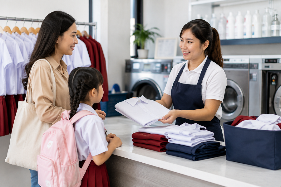 layanan laundry seragam sekolah